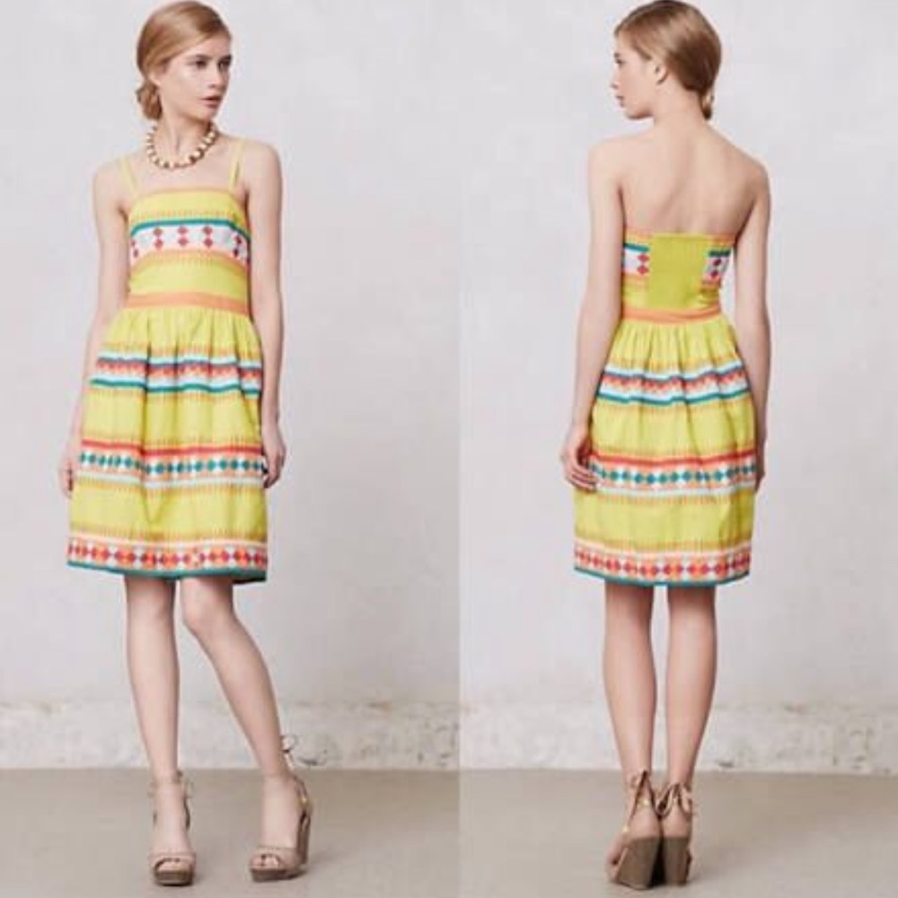 Anthropologie Leifsdottir Quilota Strapless Dress